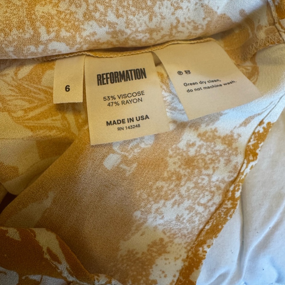 Reformation Orange Patterned Blouse - image 5